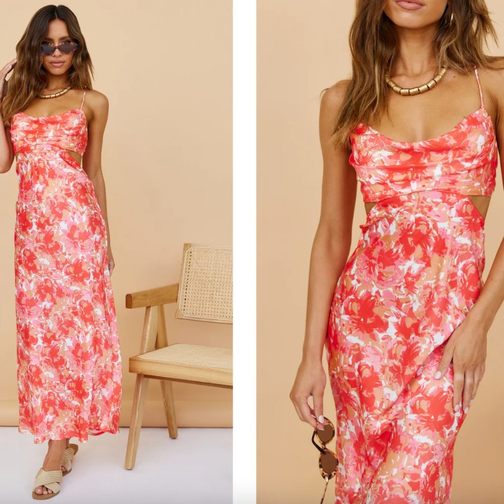 Pink Floral Maxi Dress
